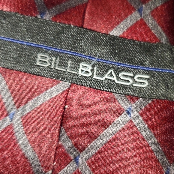 BILL BLASS Red tie with silver lines NEW - Picture 5 of 6